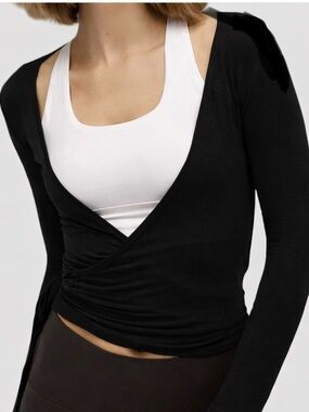 DKNY BLACK Wrap Around Long Sleeve Top Plus size XL